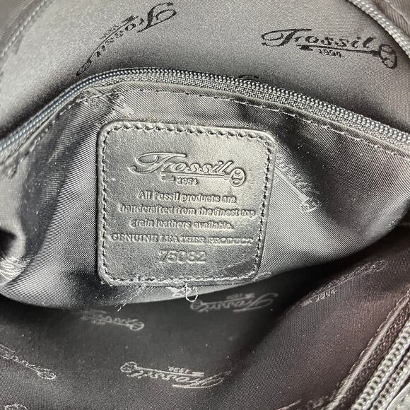 Fossil Black Leather Purse Shoulder Saddle Bag - Picture 8 of 10